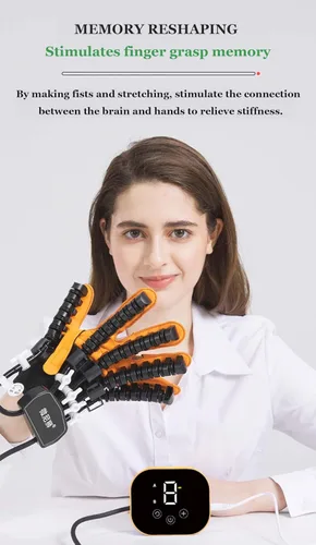 Vista 2 de Guantes robot de rehabilitación para ambas manos, equipo eléctrico para la función de la mano 2024, terapia de masaje para la recuperación de dedos