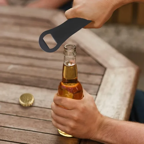Vista 6 de Abrebotellas y removedor de boquilla de vertido, llave de barra plana para camareros, abridor de velocidad de acero inoxidable, multifunción Negro