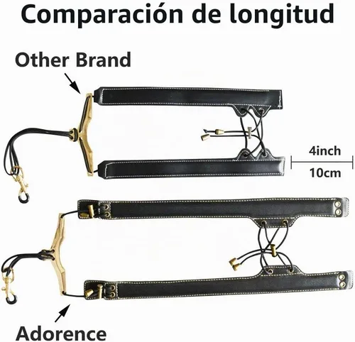 Vista 2 de adorence Correa de Hombro para Saxofón - Correa de Arnés de Saxofón de Cuero Hecha a Mano, Sin Estrés en el Cuello, Alargada para Negro