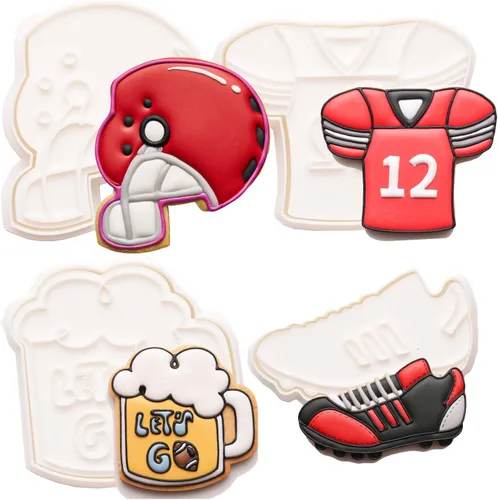 Vista 23 de Cortadores de galletas de helado con sello 3D PLA para decoración de pasteles de cocina, carrito, formas de paletas para niños, 3.5 pulgadas, sellos