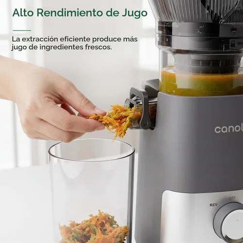 Vista 9 de Canoly 3-in-1 Cold Press Juicer C07, Makes Juice & Sorbet & Nut Milk Titanium Gray