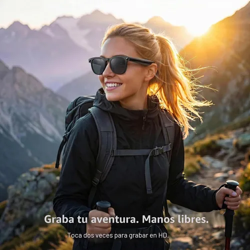 Vista 3 de EarlySincere Gafas inteligentes con cámara POV 4K de 8 MP, video HD, asistente de visión AI, transcriptor de traducción y voz, audio de oído