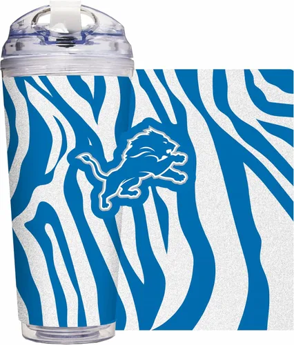 Vista 31 de Rico Industries NFL Football Glitter 24 onzas Vaso de purpurina acrílico con tapa con bisagra, Vaso de doble pared oficialmente licenciado con pajita