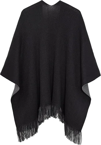 Vista 2 de Urban CoCo Capa de poncho vintage de invierno para mujer con borlas abrigo cruzado