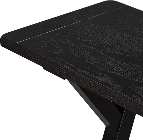 Vista 8 de Mid-Century - Juego de comedor de 5 piezas, altura de mostrador, mesa consola de madera con patas de caballete y 4 taburetes para lugares pequeños
