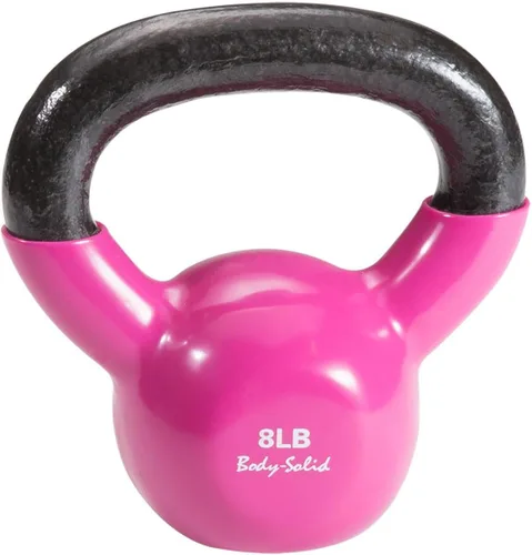 Vista 6 de Body-Solid Pesas rusas recubiertas de vinilo con asas de agarre de hervidor, pesas rusas perfectas para entrenamiento con pesas y equipos