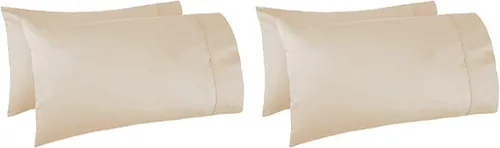Vista 11 de Amazon Basics Juego de 2 fundas de almohada de 400 hilos, 100 % algodón, suaves, tejido satinado, resistentes a las arrugas, tamaño estándar, 20 x