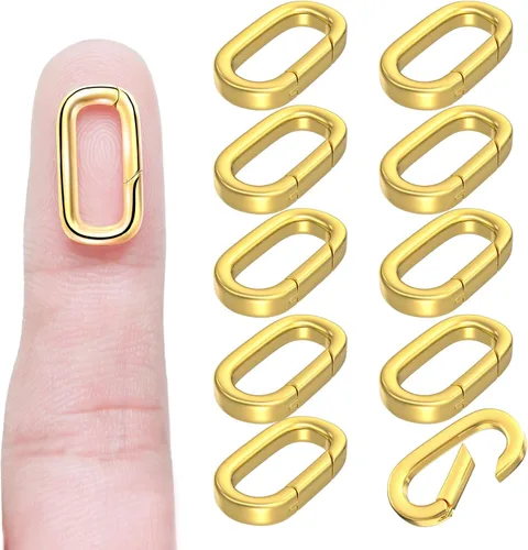 Vista 12 de OHINGLT 10 piezas de cierres de colgante con clip mosquetón – cierre y cierres de collar de 18K oro, conector de encanto de pulsera para mujer