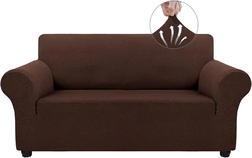Vista 23 de Asnomy Fundas de sofá para sofá de 2 cojines, fundas elásticas para sofá biplaza, protector de mascotas, fundas de muebles para perros y gatos, tela