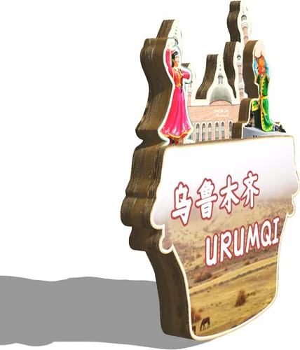 Vista 5 de China Urumqi Xinjiang imán para nevera de madera, 3D, para viajes, coleccionables, recuerdos, decoración hecha a mano