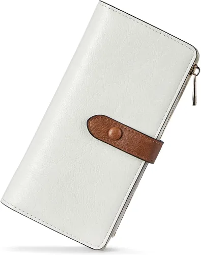 Vista 46 de BOSTANTEN - Cartera de piel auténtica para mujer con bolsillo con cremallera, Rojo rosa), BL3162011Krosered
