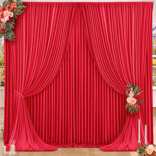 Vista 74 de Cortinas de fondo azul bebé de 8 x 10 pies para bodas, cortinas de fondo de poliéster sin arrugas, para baby shower, fiestas de cumpleaños