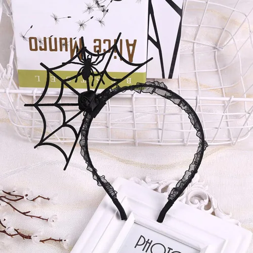 Vista 4 de CHILTINA Diadema de Halloween con aro de araña, accesorio para disfraz de cosplay