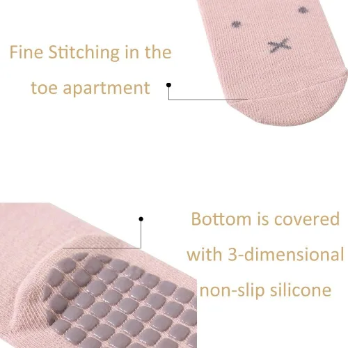 Vista 4 de SUITBOY Baby Girls Socks Toddlers Ruffle Socks Frilly Socks for Toddler Girls Baby Nonslip Cotton Socks with Grips