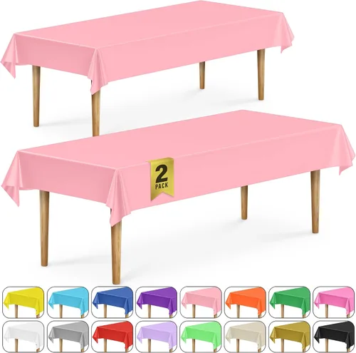 Vista 74 de DecorRack 2 Manteles rectangulares de plástico libres de BPA, 54 x 108 pulgadas, mantel de mesa para comedor, mantel rectangular para fiestas