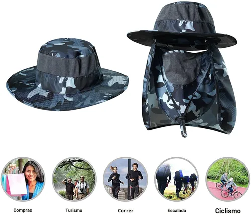 Vista 7 de Fishing Hat,Sun Cap with UPF 50+ Sun Protection and Neck Flap,for Man and Women