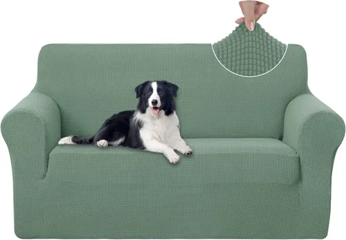 Vista 43 de U-NICE HOME Funda para sofá biplaza elástica, cubierta para sofá, funda para sillón, protector de muebles para sofá con 2 cojines, funda para sofá