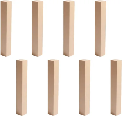 Vista 5 de Paquete de 8 bloques de tallado de tilo, bloques de madera sin terminar de 2 x 2 x 2 pulgadas para tallar y tallar, superficie lisa, manualidades