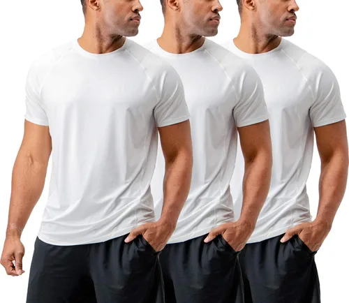 Vista 13 de DEVOPS Paquete de 3 camisetas atléticas de manga corta para hombre que Carbón / azul marino / acero