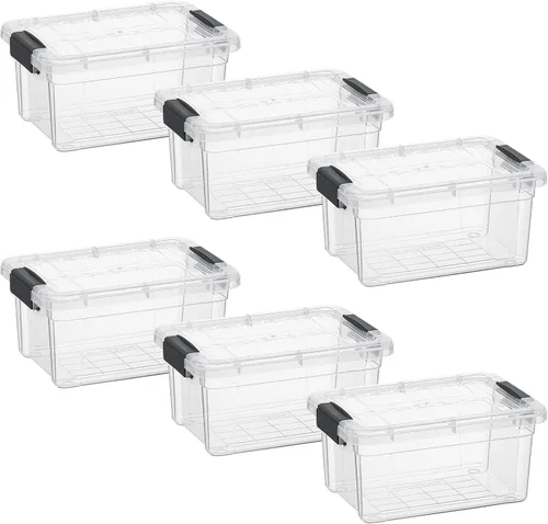 Vista 110 de Superio Mini contenedor de almacenamiento de plástico para crayón, suministros de arte y estuche de costura, organizador pequeño apilable