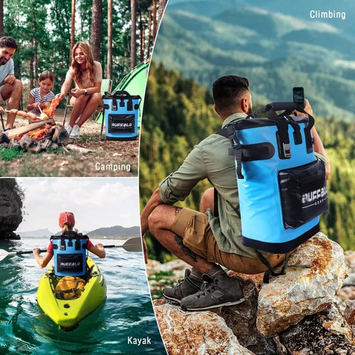 Vista 6 de Buffalo Gear Mochila enfriadora de 18 L, 30 L, a prueba de fugas, para camping, enfriador, enfriador, para picnic, playa, senderismo, parque, pesca