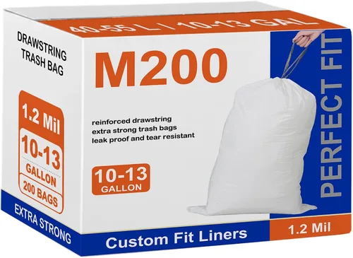 Vista 12 de 200 unidades para Code G Azul y Blanco Compatible con SimpIehuman Code G 8-9 galones 1.2 mil de grosor resistente con cordón reforzado, resistente a