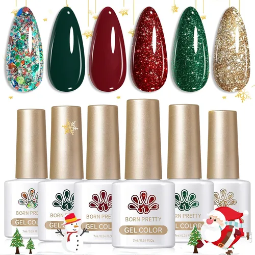 Vista 30 de Born Pretty Esmalte de uñas de gel de color ámbar cristal marrón naranja burdeos rojo negro para otoño e invierno, esmalte de uñas transparente