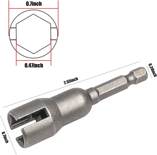 Vista 2 de gunhunt Juego de 2 llaves hexagonales ranuradas de 1/4 de pulgada, llave de ranura, tuercas de ala, herramienta para tuercas en forma de ala