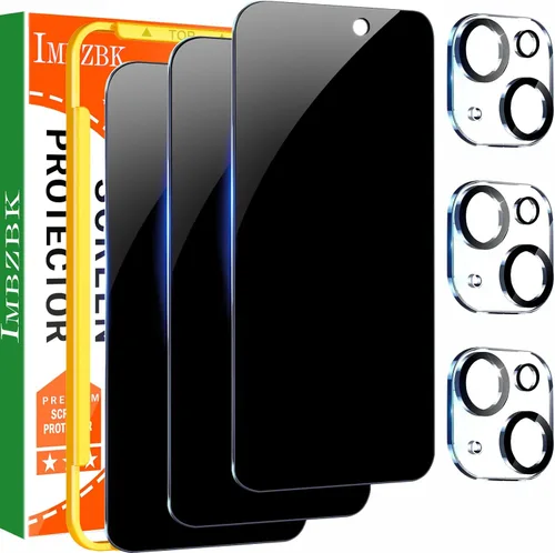 Vista 8 de IMBZBK Paquete de 3 protectores de pantalla para iPhone 13 Pro Max con 3 protectores de lente de cámara de vidrio templado Accesorios Protector