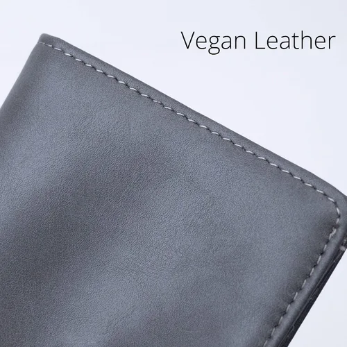 Vista 5 de Alldaily Cartera pequeña RFID para mujer, delgada, compacta, plegable, con bolsillo, mini monedero de viaje para mujer (gris)
