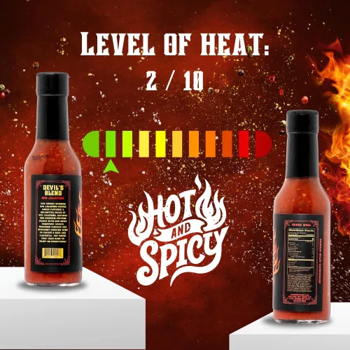 Vista 3 de Hellfire Devil's Blend Salsa picante de jalapeño rojo, galardonada, gourmet, rica y sabrosa, 5 onzas