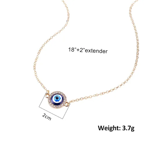 Vista 6 de YienDoo Collar con colgante de cristal de ojo turco con dije de ojo de talismán azul gótico, collar de protección contra el mal de ojo, collar
