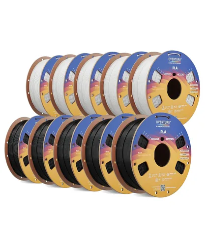 Vista 45 de OVERTURE Paquete de 10 filamentos PLA de 0.069 lbs (0.069 in), filamento de impresora 3D de herido ordenado, paquete de 10 bobinas de 2.2 libras