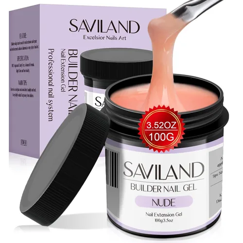 Vista 9 de SAVILAND Gel de Uñas LED y UV Constructor - 100 G de Gran Capacidad Gel Claro Duro para Uñas, Kit de Fortalecimiento de Extensión de Uñas A - Gel