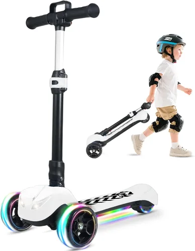 Vista 8 de Electric Scooter for Kids Ages 3-12, 3 Adjustable Heights, 5MPH Safe Speed Negro