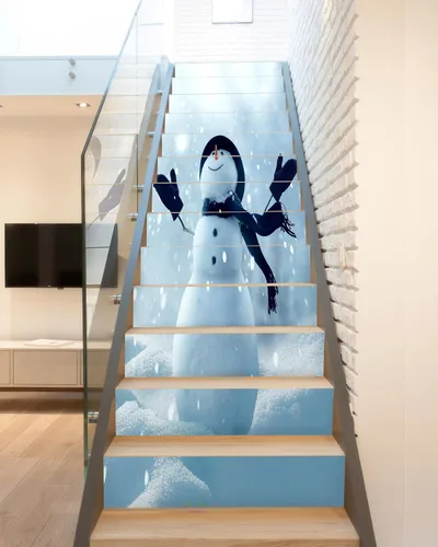 Vista 22 de FLFK Calcomanías para escaleras, calcomanías para escaleras, calcomanías para despegar y pegar, caminos de flores y césped, calcomanías Gxl1005