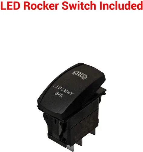 Vista 7 de SuperATV Barra de luz combinada LED curvada de 30 pulgadas, incluye interruptor basculante y arnés de cableado, kit de soporte de perfil bajo