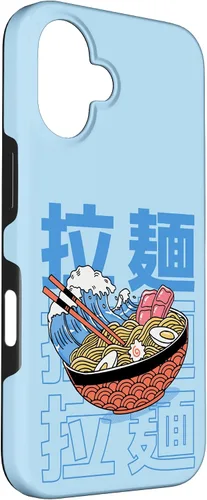Vista 3 de The Great Ramen Off Kanagawa - Carcasa para iPhone 16, diseño tradicional japonés