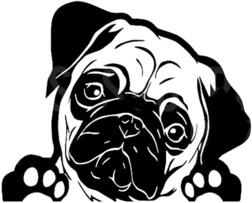 Vista 3 de Peeking American Bully - Calcomanías de vinilo para automóvil, diseño de anime, diseño de perro para parachoques de ventana de vehículo