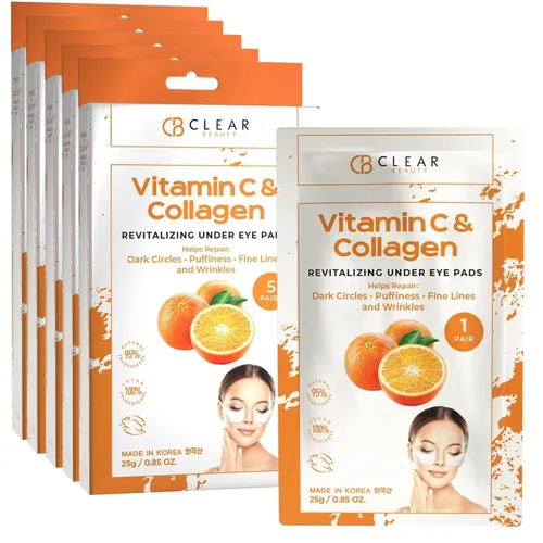 Vista 9 de Clear Beauty, Parches para debajo de los ojos de oro de 24 quilates y colágeno para ojeras y ojos hinchados, reafirmantes e hidratantes