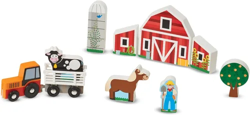 Vista 9 de Melissa & Doug Juego de granja y tractor de madera (33 piezas)