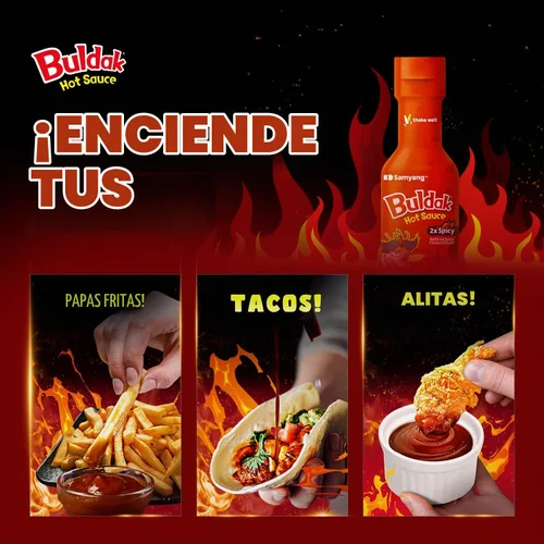 Vista 5 de Samyang 2XBuldak Salsa coreana picante sabor pollo picante 7oz (paquete de 1)