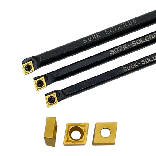 Vista 5 de GBJ 22pcs S06K/S07K/S08K-SCLCR06/SCLCL06 con CCMT21.51 CCMT060204 Insertos de carburo 95 ° Barras de mandrinar de torneado interno Herramienta