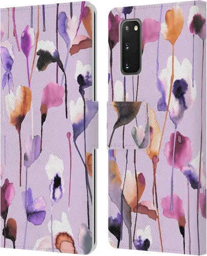 Vista 229 de Head Case Designs Officially Licensed Ninola Abstract Poppies Lilac Floral Leather Wallet Case Compatible with Samsung Galaxy A07 4G