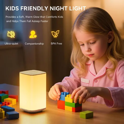 Vista 6 de Auxmir Luz Nocturna para Guardería para Niños, Lámpara Nocturna Regulable por Toque con 256 Cambios de Color RGB para Bebé Adulto, Lactancia, Ayuda