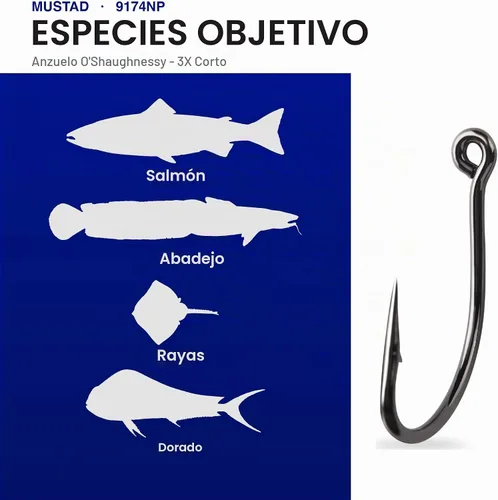 Vista 2 de Mustad UltraPoint O'Shaughnessy Live Bait 3 Gancho extra corto con punto en línea Negro níquel