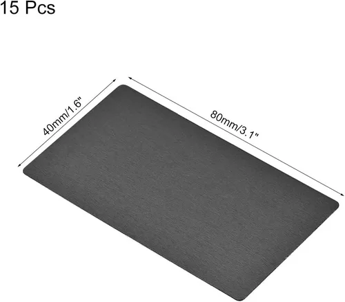 Vista 2 de uxcell Tarjeta de metal en blanco 3.150x1.575x0.020 in Placa de aluminio anodizado para bricolaje Impresión láser Grabado Negro 15