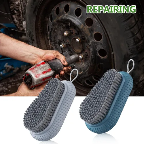 Vista 3 de 2 cepillos de uñas resistentes para limpiar las uñas, cepillo de uñas azul, cerdas rígidas duraderas, cepillo de limpieza de manos, cepillo de uñas