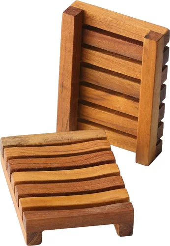 Vista 2 de Bare Decor Jabonera Subsy, madera de teca, marrón