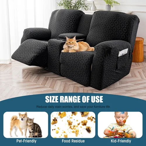 Vista 252 de Gennia Funda Impermeable para Silla Reclinable, Fundas Elásticas para Sofá Reclinable con Bolsillos, Fundas Lavables para Silla Reclinable Lazy Boy
